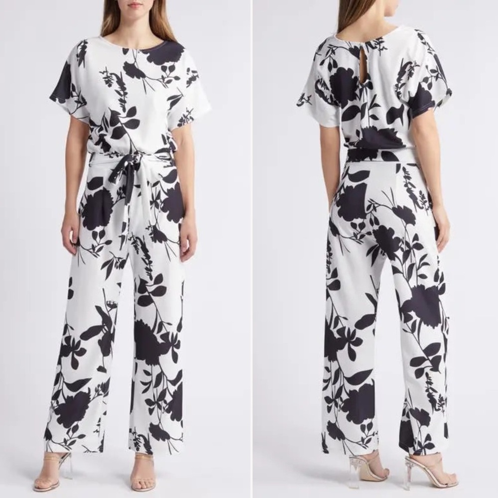 NEW | Nikki Lund | Lindsey Floral Tie Waist Jumpsuit | Sz XL